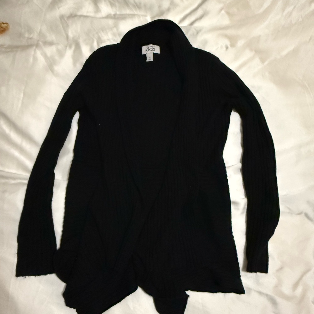 Autumn Cashmere Black Kid’s Cardigan Size 14 100% Cotton